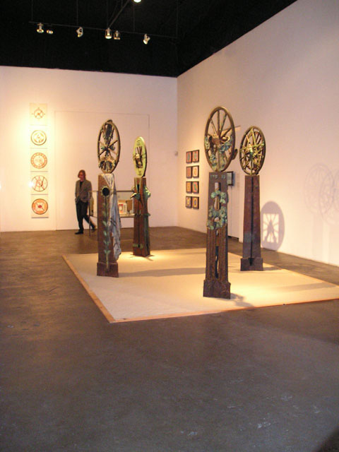 Installation of the Devine Chariot at Track 16 Gallery   