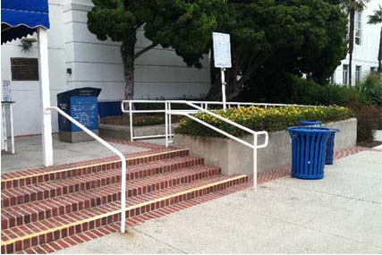 Image of brickwork and planter in front of Santa Monica's City Hall