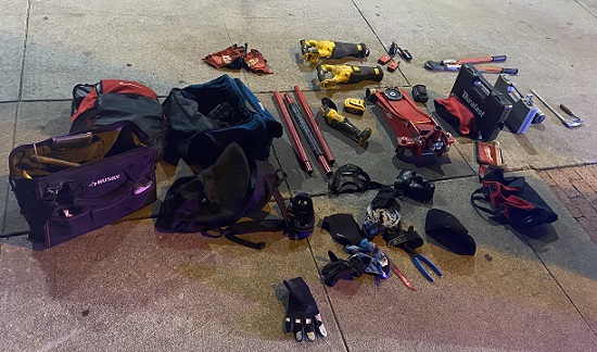 Tools found in suspects' vehicle